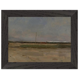 Piet Mondrian Polder Landscape Train Windmill Premium Wood Framed Print