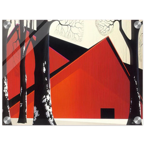 Eyvind Earle  The Great Red Barn Acrylic Print