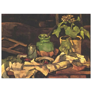 Paul Cezanne  Flower pot at a table Fine Art Poster / Art Print