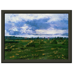 Vincent van Gogh Wheat Fields with Stacks Metal Framed Art Print / Poster