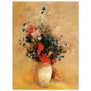 Odilon Redon  FLOWERS IN A BLUE VASE N1 Wood Print
