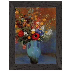 Odilon Redon  BOUQUET OF WILD FLOWERS 1 Premium Wooden Framed Art Print / Poster