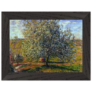 Claude Monet Tree in Flower Vetheuil Premium Wooden Framed Art Print / Poster