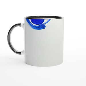 Sam Francis  Blue Balls V Ceramic Mug with Color Inside