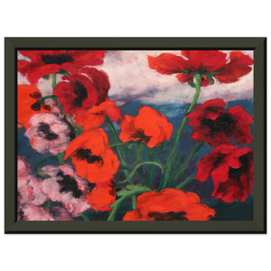 Emil Nolde  Large Poppies Premium Metal Framed Art Print / Poster