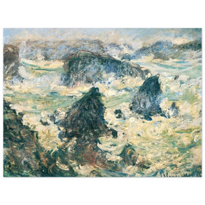 claude monet  Storm on the Cote de BelleIle Aluminum Print