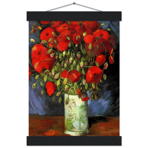 Vincent van Gogh Vase with Red Poppies Museum Matte Paper Poster with Hanger