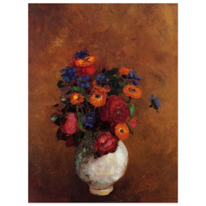 Odilon Redon  BOUQUET OF FLOWERS IN A WHITE VASE Aluminum Print