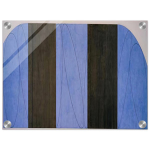 Robert Mangold  BLUE BLACK FIVE PANEL ZONE PAINTING 1998 Acrylic Print