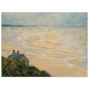 claude monet  The Hut at Trouville Low Tide Wood Print