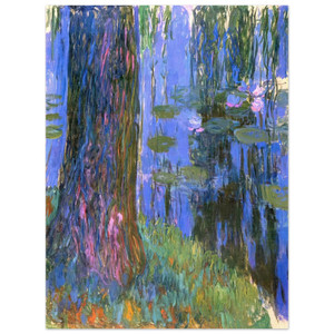 claude monet  Weeping Willow and WaterLily Pond Aluminum Print
