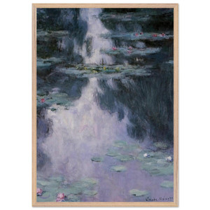 claude monet  Water Lilies Nympheas Premium Wooden Framed Art Print / Poster