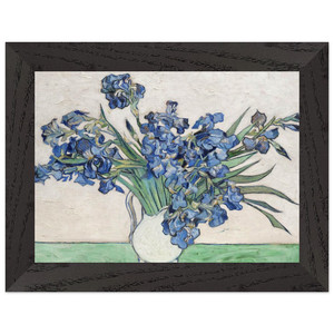 Vincent van Gogh  Vase with Irises Premium Wooden Framed Art Print / Poster