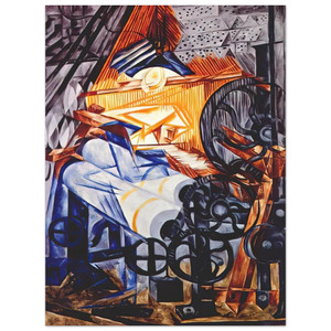 Natalia Goncharova  The weaver loomwoman  1913 Aluminum Print