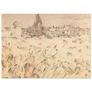 Vincent van Gogh  Wheat Field with Cypresses Fine Art Poster / Art Print