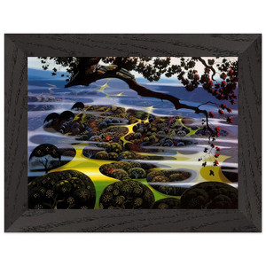 Eyvind Earle  Mystic Mountain Premium Wooden Framed Art Print / Poster