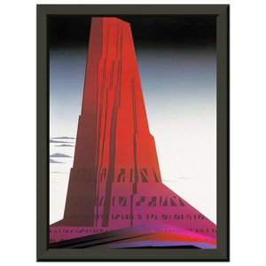 Eyvind Earle  Desert Skyscraper Premium Metal Framed Art Print / Poster