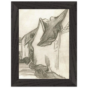 Vincent van Gogh  Village Street Sketch Premium Wooden Framed Art Print / Poster