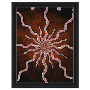 Clifford Possum Tjapaltjarri Bush Fire Dreaming Native Art Framed Canvas