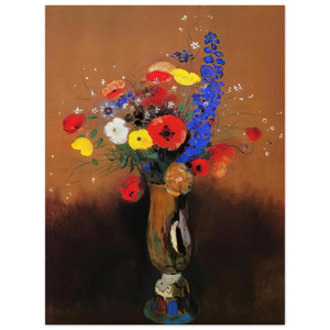 Odilon Redon  WILD FLOWERS IN A LONG NECKED VASE Aluminum Print