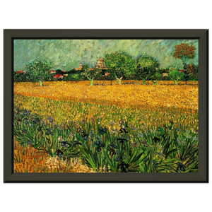 Van Gogh Arles with Irises Premium Metal Framed Art Print Poster