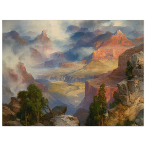 Thomas Moran  Grand Canyon in Mist Wood Print