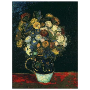 Vincent van Gogh  Still Life Vase with Zinnias Wood Print