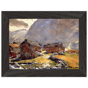 John Singer Sargent Simplon Pass Chalets Premium Wood Framed Art Print/Poster