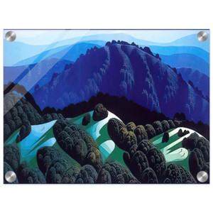 Eyvind Earle  Three Fields and a Mountain Acrylic Print