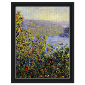 claude monet  Flowers Beds at Vetheuil Framed Canvas