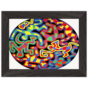 Keith Haring  MONKEY PUZZLE 1988 N1 Premium Wooden Framed Art Print / Poster