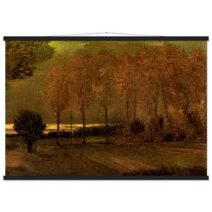 Vincent van Gogh Autumn Landscape at Dusk Matte Paper Poster with Hanger