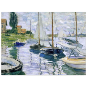 claude monet  Boats at rest at PetitGennevilliers Aluminum Print