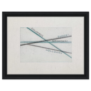 Edward Ruscha  SUNSET FROM LOS FRANCISCO SAN ANGELES PORTFOLIO Framed Canvas