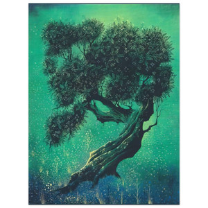 Eyvind Earle  Solitary Bonsai Wood Print