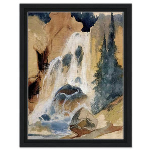Thomas Moran  Crystal Falls watercolour Framed Canvas