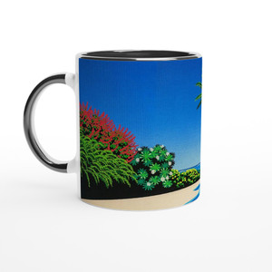 Hiroshi Nagai - Shade of Palm Grove II Ceramic Mug with Color Inside