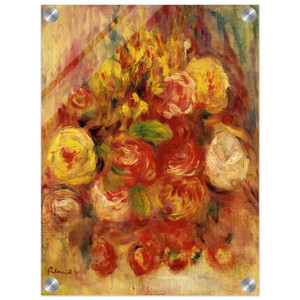 PierreAuguste Renoir  Flowers in a Vase with Blue Decoration Acrylic Print