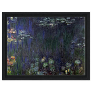 claude monet  Water Lilies Green Reflection left half Framed Canvas
