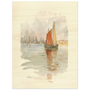 Childe Hassam  Woodboats and Dogana Wood Print