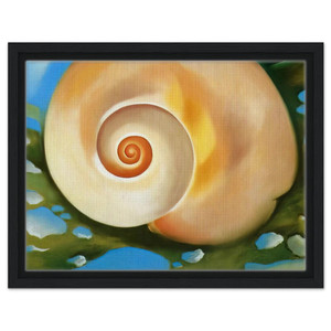 Georgia OKeeffe  Pink Shell with Seaweed Framed Canvas