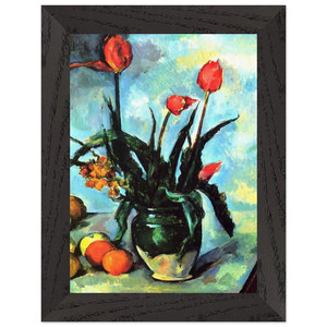 Paul Cezanne  Tulips in a Vase Premium Wooden Framed Art Print / Poster