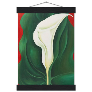 Georgia OKeeffe Single Calla Lily Red Matte Paper Poster with Hanger