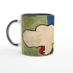 Jasper Johns - GREEN ANGEL Ceramic Mug with Color Inside