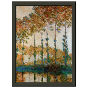 Monet Poplars on Epte Autumn Premium Metal Framed Art Print / Poster