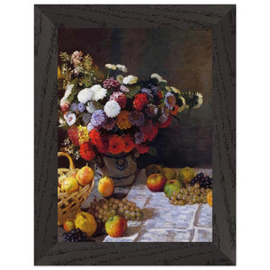 claude monet  Flowers and Fruit N1 Premium Wooden Framed Art Print / Poster