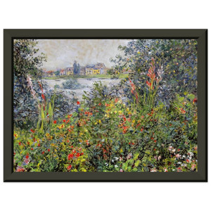 claude monet  Flowers at Vetheuil Premium Metal Framed Art Print / Poster