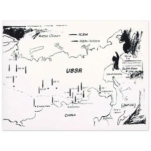 Andy Warhol  Map of Eastern USSR Missile Bases Aluminum Print