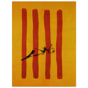 Salvador Dali  THE DALINIAN SENYERA CATALONIAN NATIONAL FLAG Wood Print