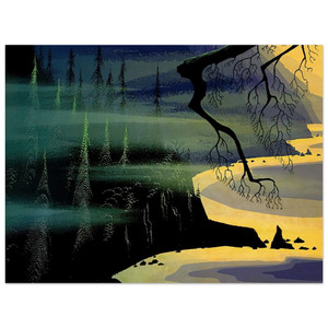 Eyvind Earle  Blue Mist Wood Print
